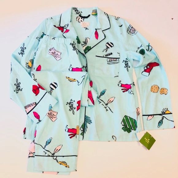 Kate Spade Brushed Twill Flannel Pajama Set S L XL - Picture 2 of 8